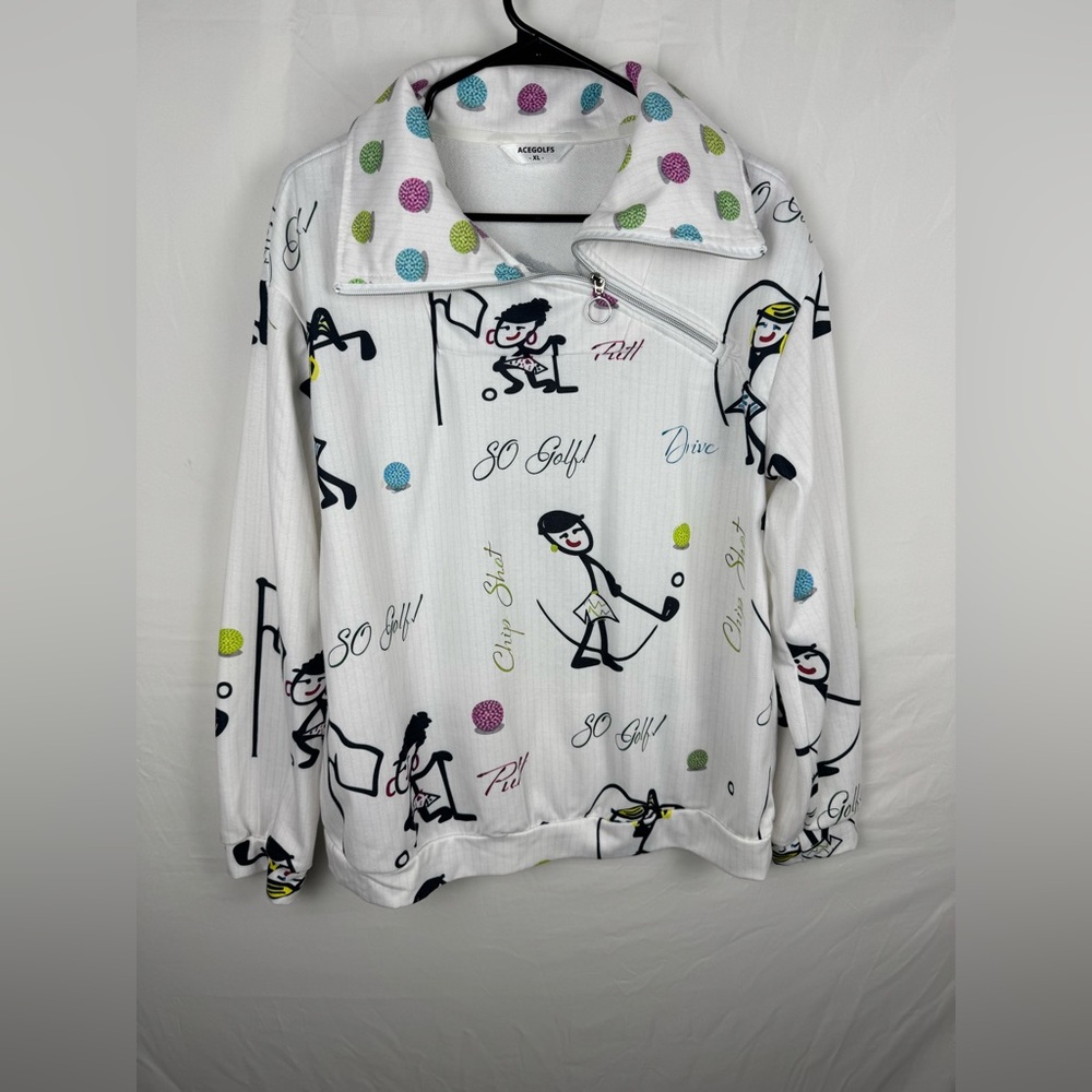 Women's Graphic Print Sweater - White